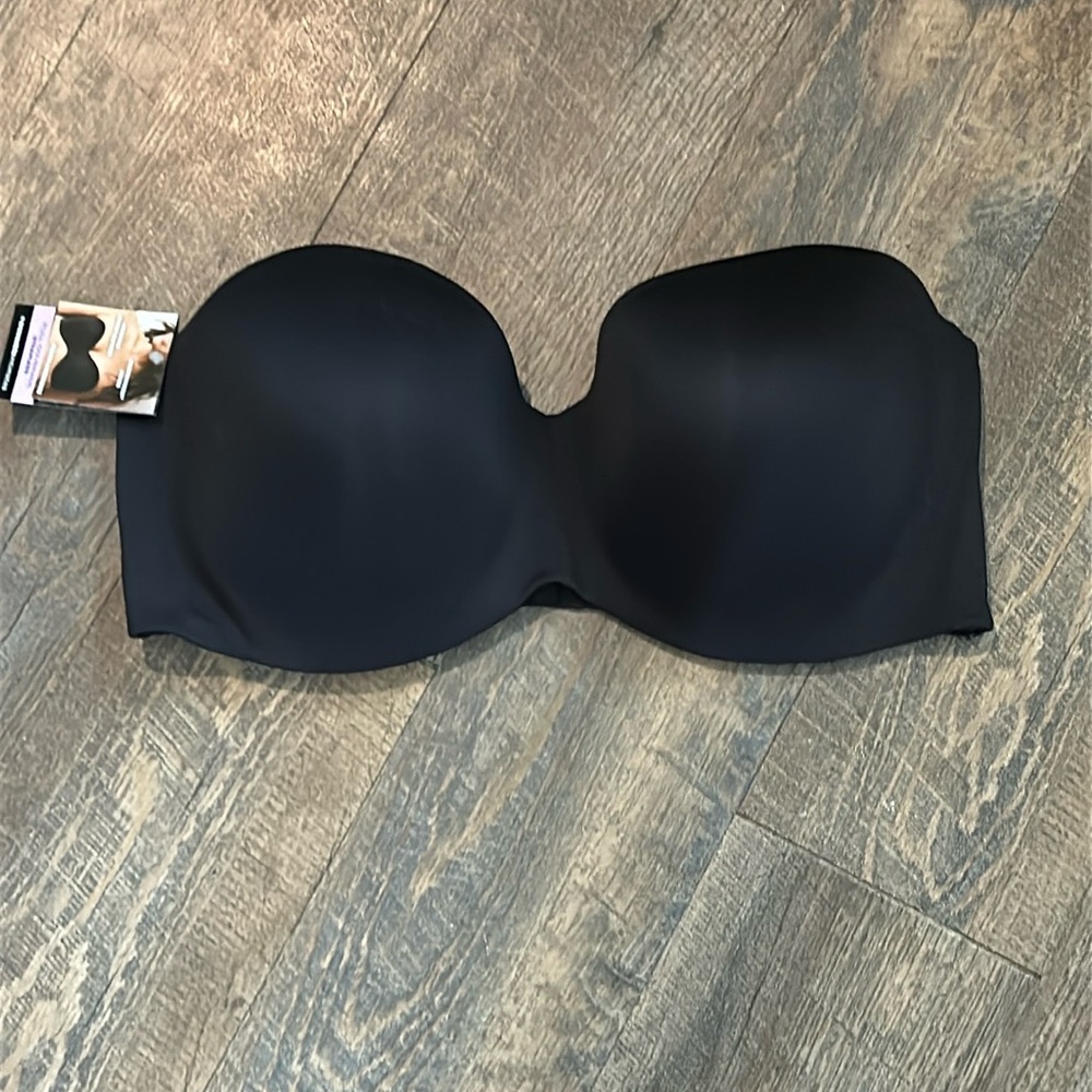 Maidenform ~ Women's Strapless Bra Hidden Underwire Convertible Black 38 DD